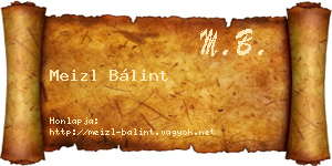 Meizl Bálint névjegykártya
